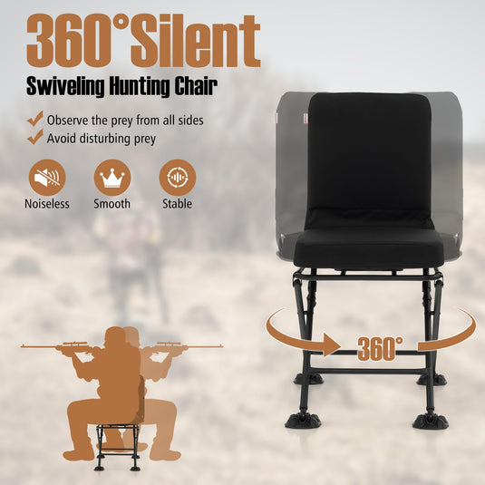 Goplus Hunting Chair, 360 Degree Swivel Hunting Seat with All-Terrain Duck Feet