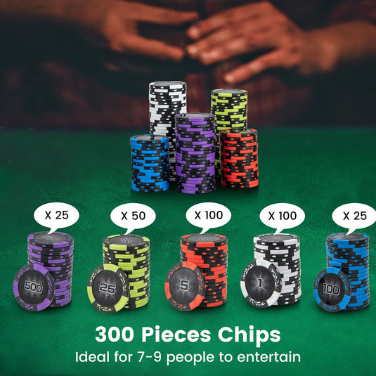 Goplus Poker Chip Set, 300 PCS/500 PCS 14 Gram Clay Poker Chips