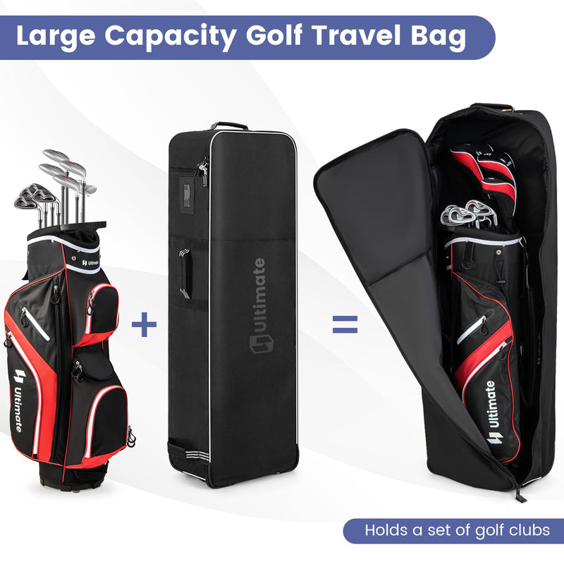 Load image into Gallery viewer, Goplus Golf Travel Bag with Wheels, Portable Golf Club Travel Bag with 3 Pull Handles
