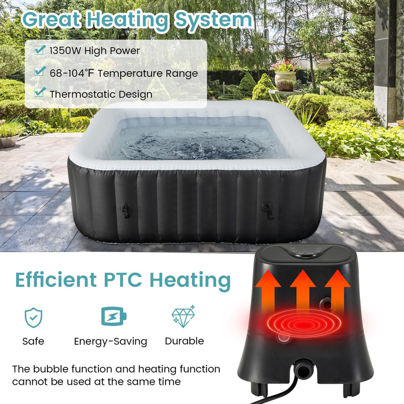 Load image into Gallery viewer, Goplus Inflatable Hot Tub, Blowup Pool Hottub wHeater Pump, Filter Cartridges, Insulated Cover, Ground Cloth, Portable Outdoor Water SPA
