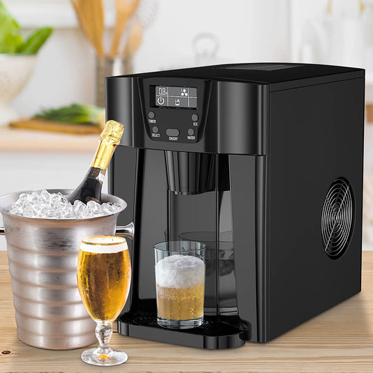 2 in 1 Ice Maker with Water Dispenser, Countertop Ice Cube Maker with LED Display, 9 Cubes Ready in 6-12 Min