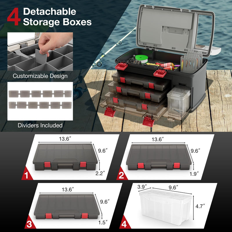 Load image into Gallery viewer, Goplus Large Tackle Box, Portable Fishing Storage, Premium Box for Tackle Storage &amp; Tool Organization
