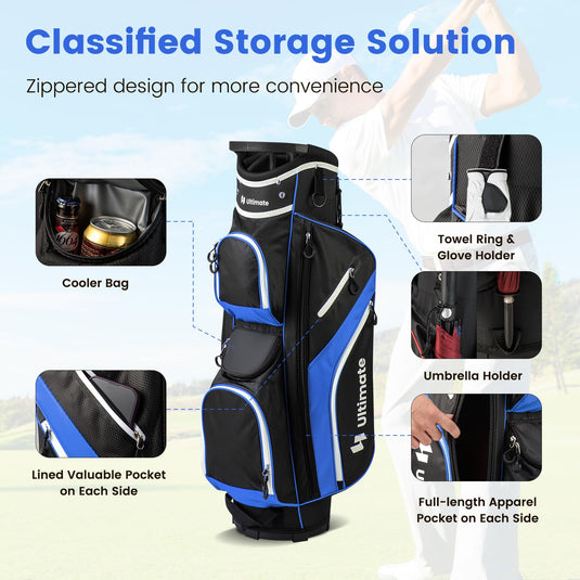 Goplus Golf Cart Bag with 14-Way Top Dividers, Golf Cart Bag Golf Club Bag, Lightweight Golf Bag for Men Women
