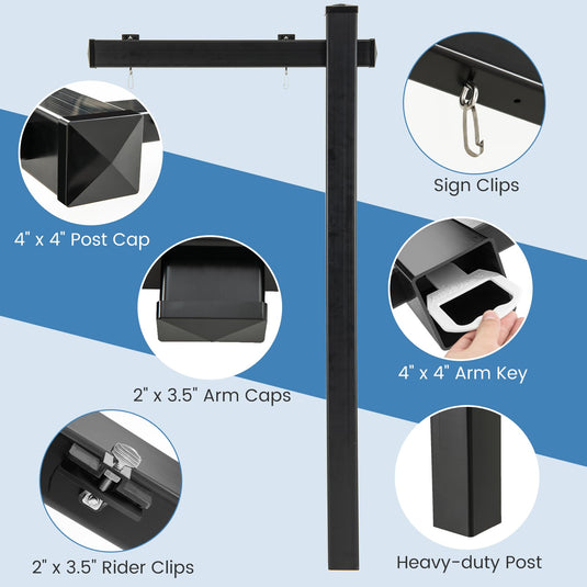 Goplus Real Estate Sign Posts,Vinyl Realtor Sign Post (4” x 4” x 72”) with Flat Cap for Open House and Home for Sale