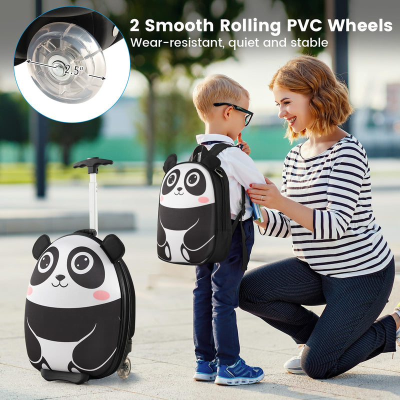 Load image into Gallery viewer, Goplus 2PC Kids Carry On Luggage Set, 16&quot; Rolling Suitcase &amp; 12&quot; Backpack
