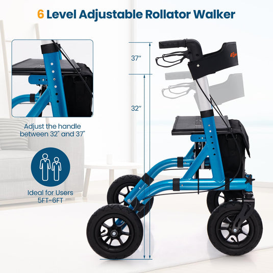 Goplus Rollator Walkers for Seniors with Seat