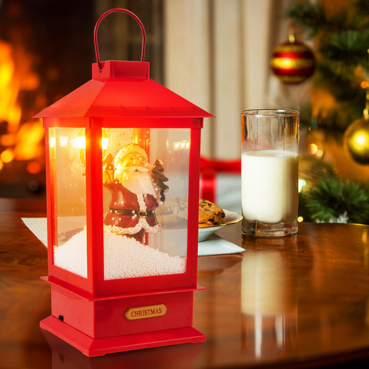 Goplus 61 Inch Christmas Street Lamp, Festive Musical Lamp Post w/Detachable Snow Globe Lantern