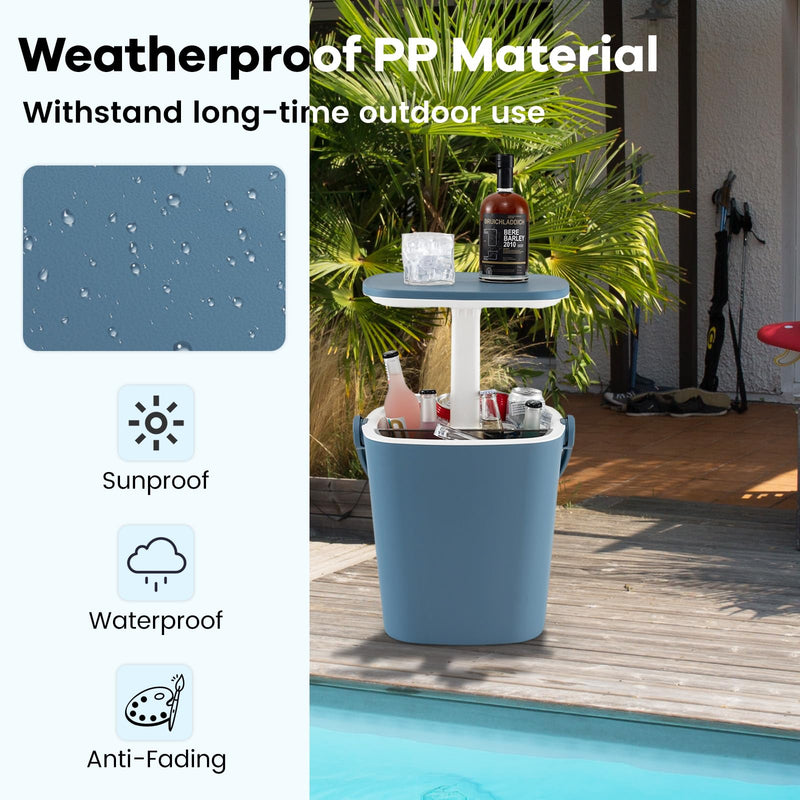 Load image into Gallery viewer, Goplus Cooler Table, Portable 4 Gallon All-Weather Beer and Wine Table Cooler with Handle
