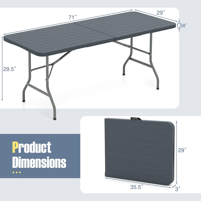 Load image into Gallery viewer, Goplus 6ft Plastic Folding Table, 350 LBS Indoor Outdoor Heavy Duty Portable Folding Tables with HDPE Tabletop
