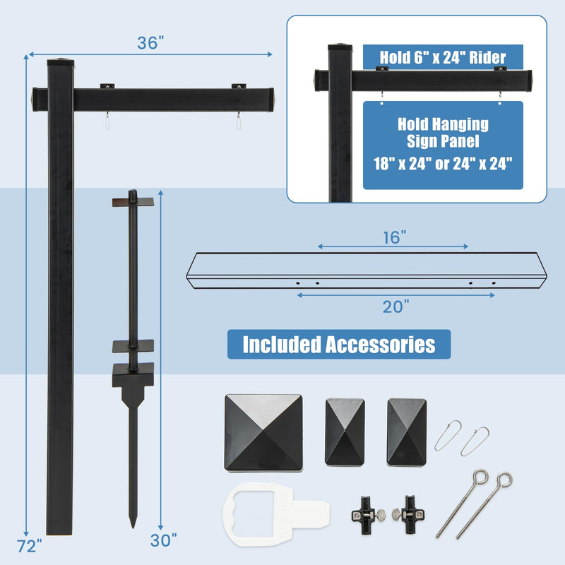 Load image into Gallery viewer, Goplus Real Estate Sign Posts,Vinyl Realtor Sign Post (4” x 4” x 72”) with Flat Cap for Open House and Home for Sale
