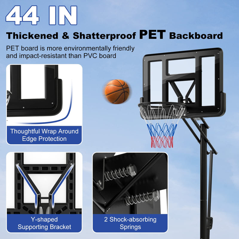 Load image into Gallery viewer, 8 to 10ft 5-Level Height Adjustable Basketball Goal Hoop Stand - Goplus
