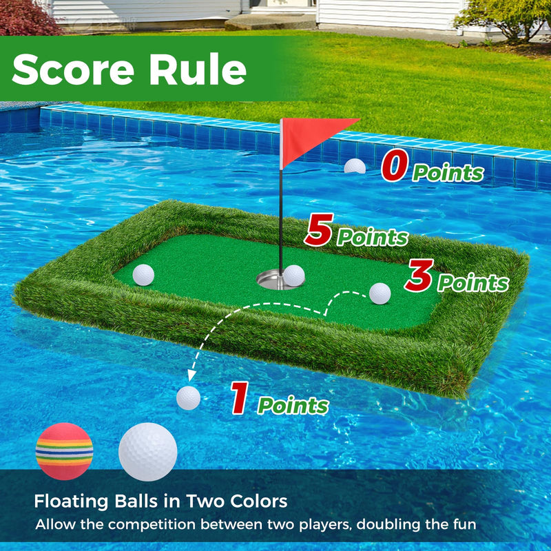 Load image into Gallery viewer, Goplus Floating Golf Green for Pool, Chipping Green Mat w/Hitting Mat, Golf Balls, Rectangle, 37.5&quot; x 25.5&quot;
