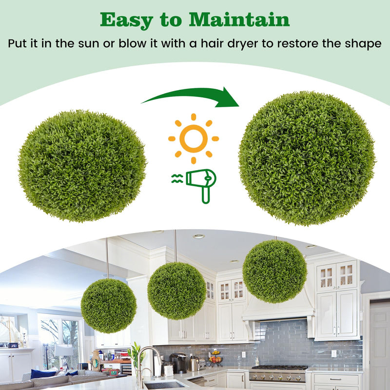 Load image into Gallery viewer, Goplus 2 PCS 20 Inch Artificial Plant Topiary Ball, Round Faux Boxwood Balls Outdoor with Sun-Protective PE Leaves
