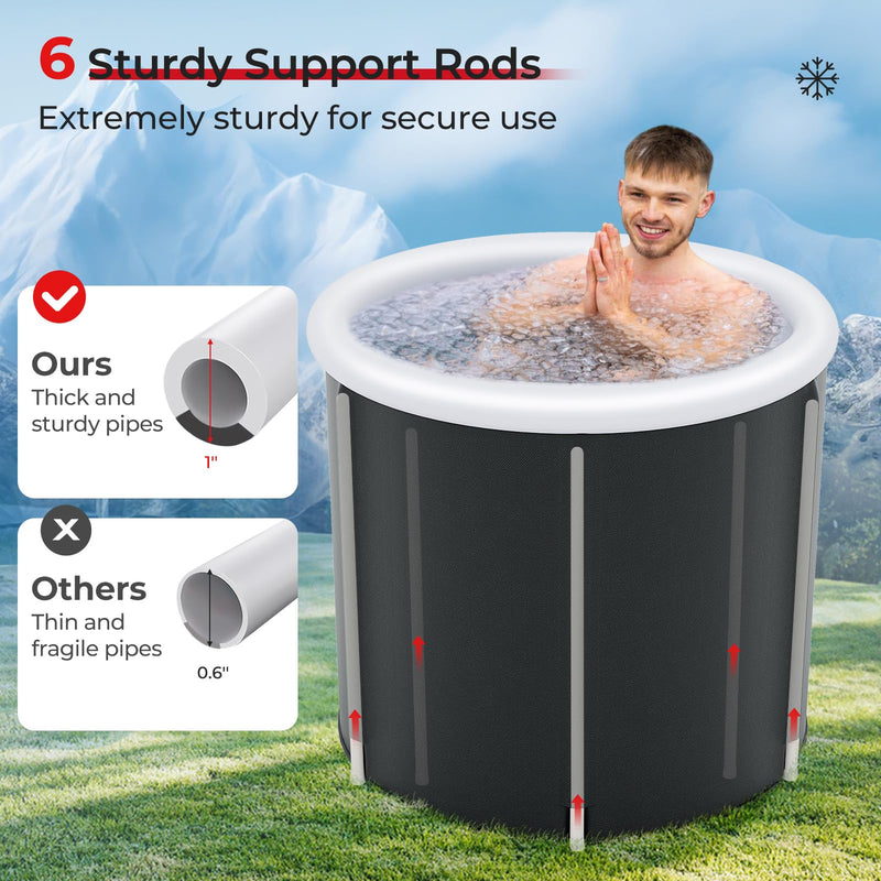 Load image into Gallery viewer, Goplus Inflatable Ice Bath Tub, Portable Cold Water Therapy Tub w/Cover, 6 Sturdy Support Rods, Inflator
