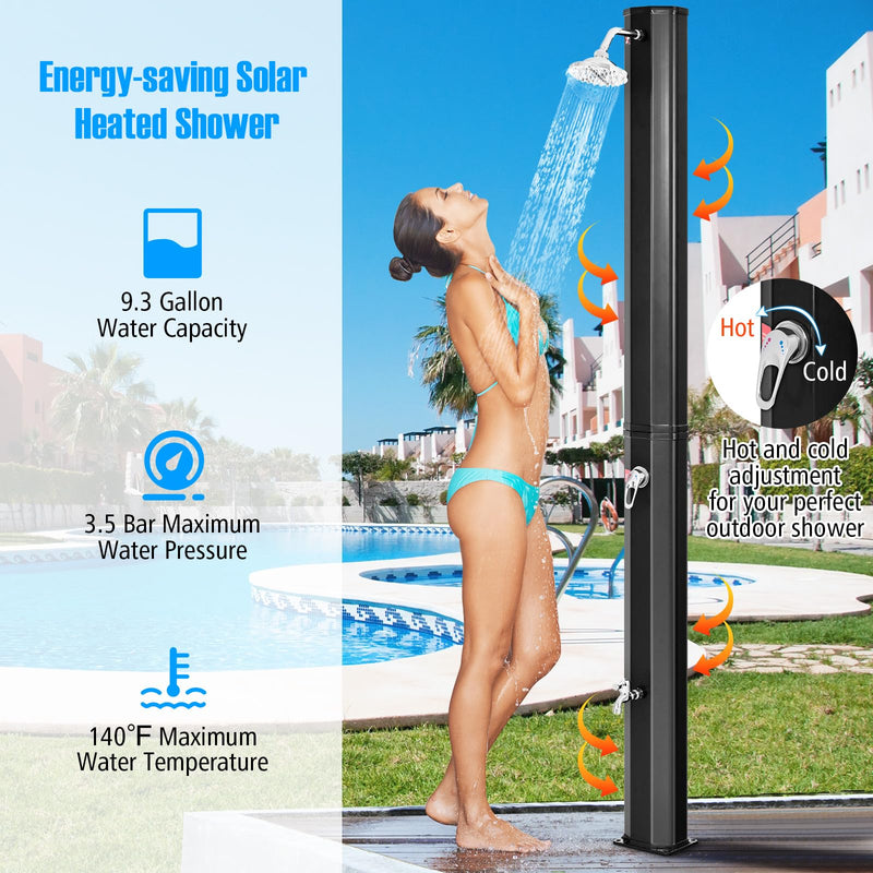 Load image into Gallery viewer, Goplus 9.3 Gallon Solar Heated Outdoor Shower
