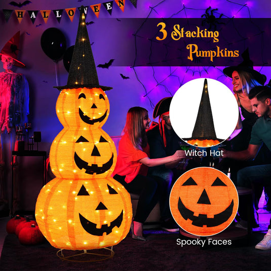 Goplus 5 FT Halloween Light Up Pumpkin Decoration