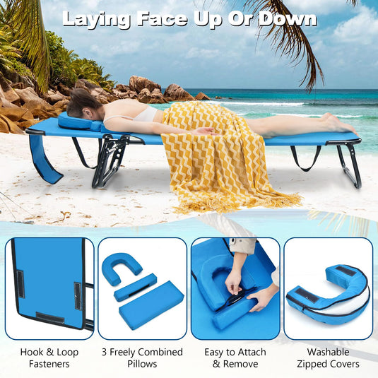 Goplus Beach Chaise Lounge Chair