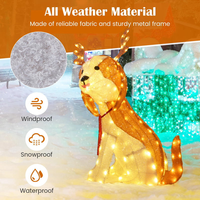 Load image into Gallery viewer, Goplus Lighted Christmas Dog, Indoor Outdoor Puppy Decoration w/LED Lights
