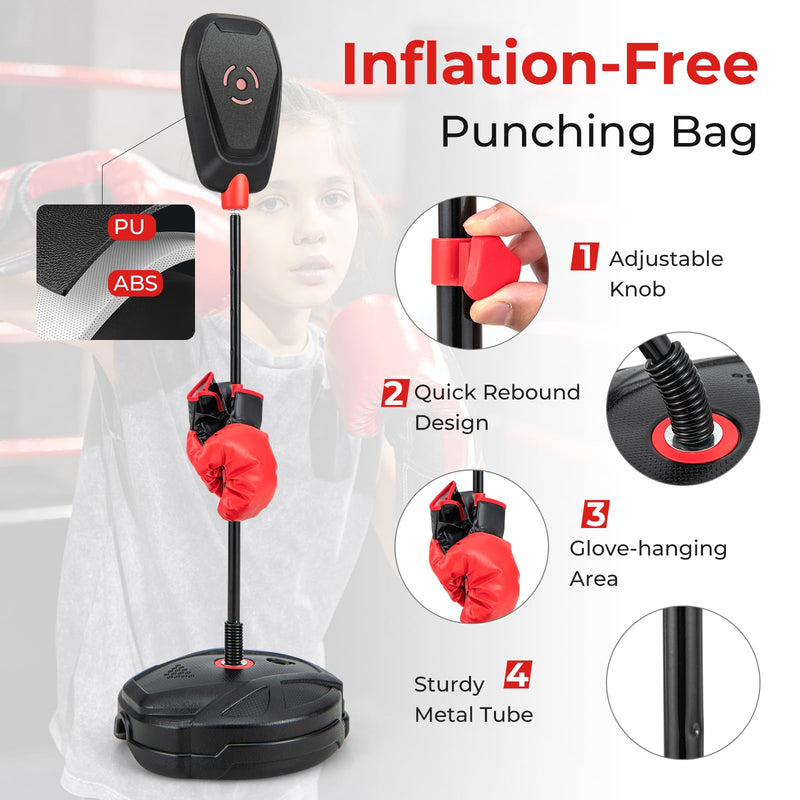 Load image into Gallery viewer, Goplus Inflation-Free Punching Bag, Boxing Bag Set with Boxing Gloves
