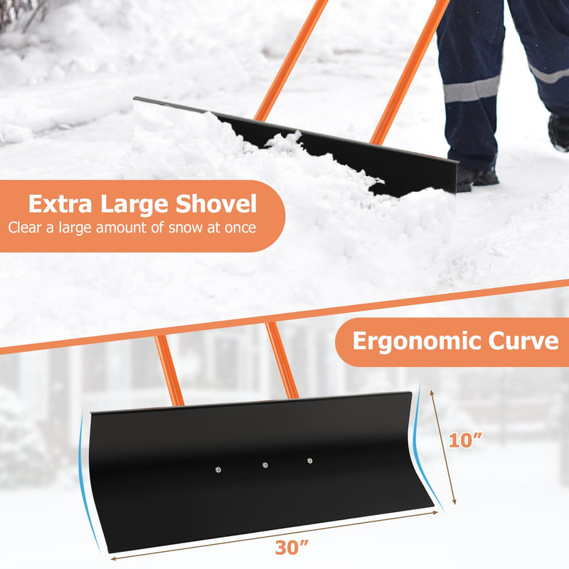 Load image into Gallery viewer, Goplus 30&quot; Snow Shovel with Wheels
