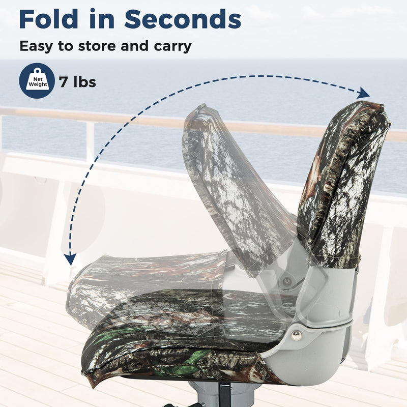 Load image into Gallery viewer, Goplus Low/High Back Boat Seats, Folding Boat Seat with Stainless Steel Screws &amp; Aluminum Hinges, Thickened Sponge Padding
