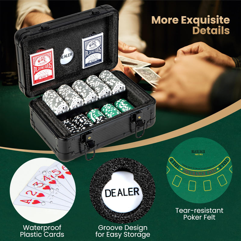 Load image into Gallery viewer, Goplus Poker Chip Set, Casino Poker Chips with 300 PCS Chips, 6 Decks Cards, Dealer Button
