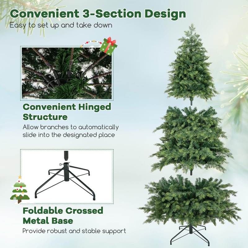 Load image into Gallery viewer, Goplus 7.5ft Artificial Christmas Tree, Unlit Green Hinged Xmas Full Tree with 1019 Lush Branch Tips
