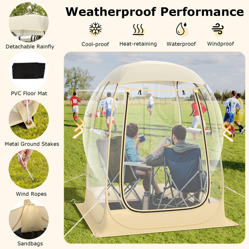 Load image into Gallery viewer, Goplus Sports Tent, Pop Up Weather Tent Pod with Carrying Bag, Floor Mat, Wind Rope, 1-2 Person 4.2 x 4.2 ft
