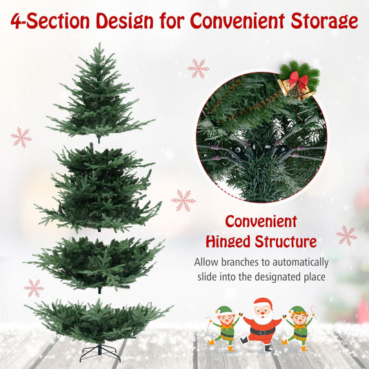 Goplus 8ft Pre-lit Artificial Christmas Tree with 450 Warm White LED Lights, 1480 Branch Tips