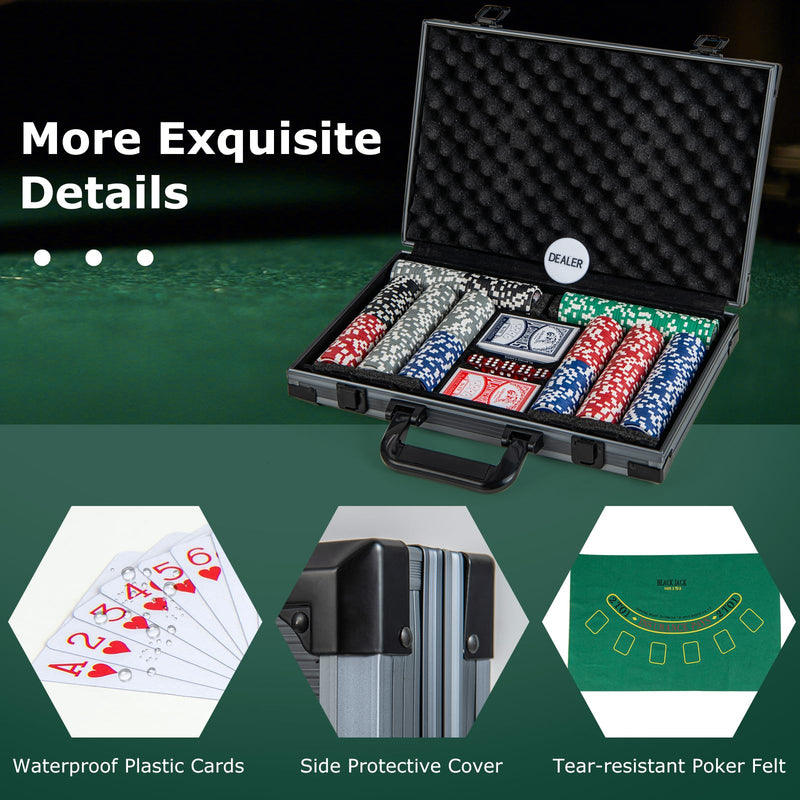 Load image into Gallery viewer, Goplus Poker Chip Set, Casino Poker Chips with 400 PCS Chips, 6 Decks Cards, Dealer Button
