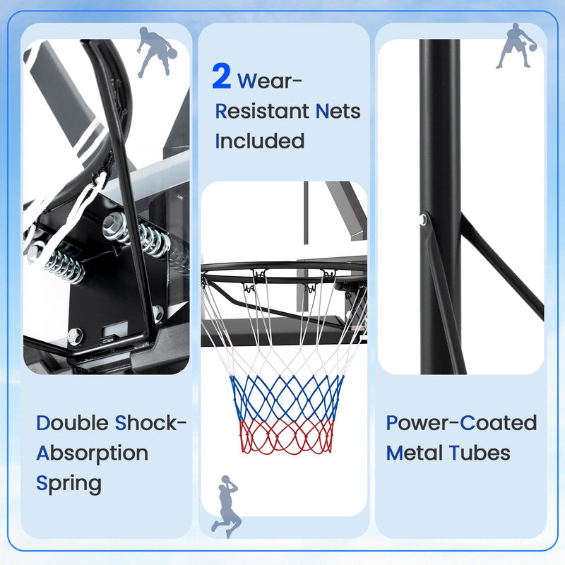 Load image into Gallery viewer, Goplus Basketball Hoop Outdoor, 4.1-10 FT Height Adjustable Basketball Goal System with 45 Inch Shatterproof PC Backboard
