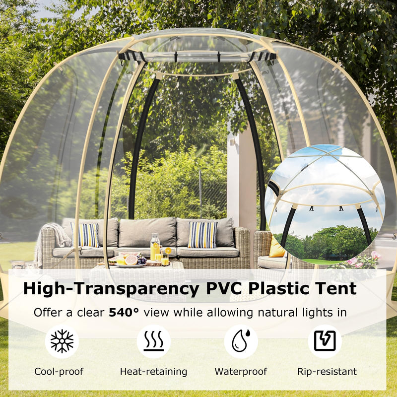 Load image into Gallery viewer, Goplus Pop up Bubble Tent for 6-10 People, 11 x 11 FT Outdoor Instant Tent Dome, Patio Large Oversize Weatherproof Pod
