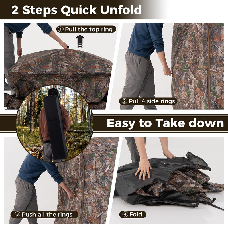 Load image into Gallery viewer, Goplus 360 Degree One-Way See-Through Hunting Blind, Camouflage Hunting Tent w/Full-Open Door, Carrying Bag
