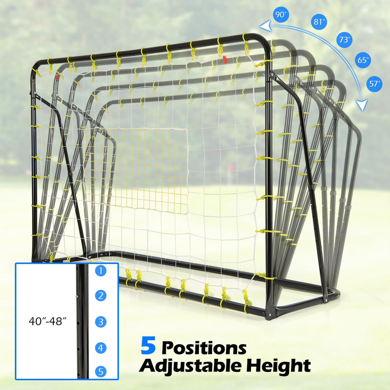 Load image into Gallery viewer, Goplus 6FT x4FT Soccer Net, 2 in 1 Soccer Rebounder Soccer Goal w/Shooting Auxiliary Area
