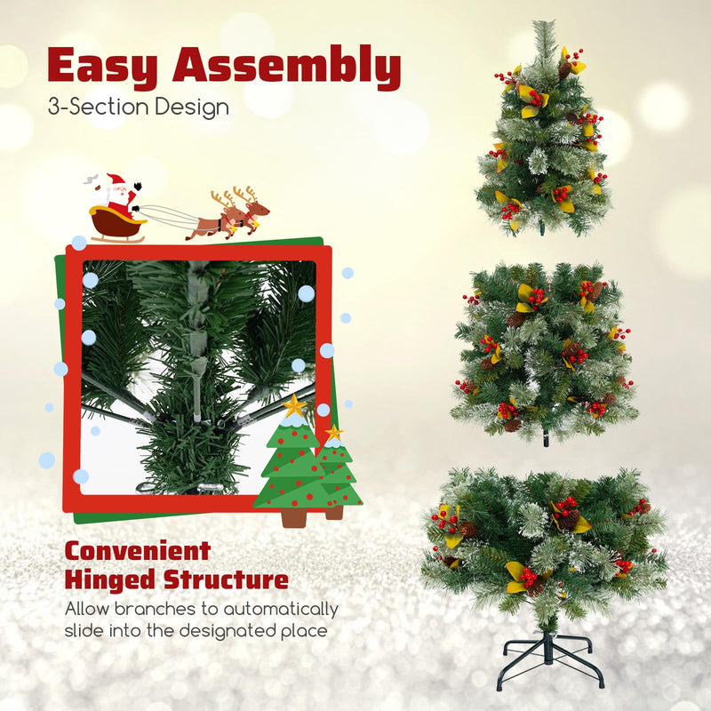 Load image into Gallery viewer, Goplus 5ft Pre-Lit Artificial Christmas Tree, Hinged Xmas Tree with 453 PVC &amp; Pine Needles
