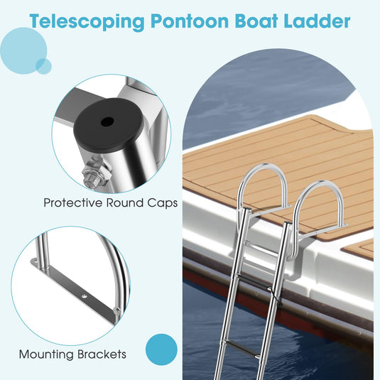 Goplus 4-Step Pontoon Boat Ladder