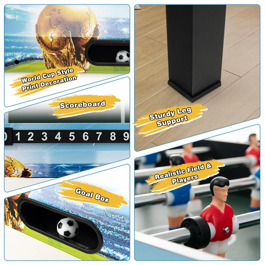 Goplus Foosball Table, 2-in-1 Tabletop & Freestanding Soccer Game Table
