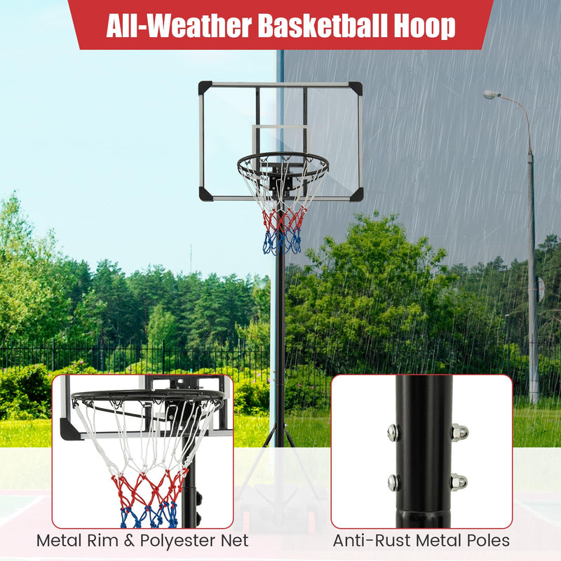 Load image into Gallery viewer, Goplus Portable Basketball Hoop Outdoor, 5.9FT-6.9FT Height Adjustable Basketball Goal System w/Fillable Base
