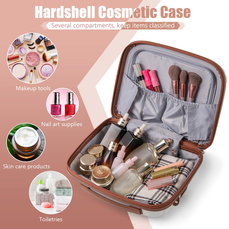 Load image into Gallery viewer, Goplus Carry On Luggage Set, 2 Piece Airline Approved 20” Suitcase &amp; 14” Cosmetic Case
