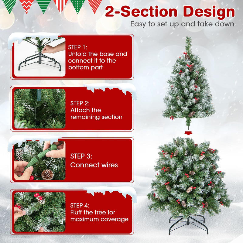Load image into Gallery viewer, 5ft Pre-Lit Christmas Tree - Goplus
