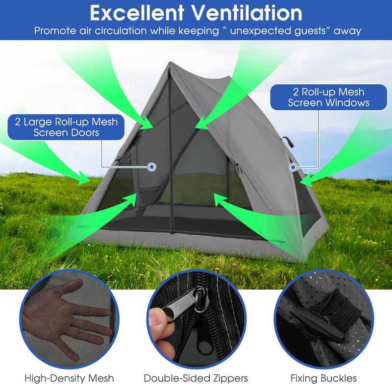 Load image into Gallery viewer, Goplus Pop-up Camping Tent 2-3 Person, 360° One-Way See-Through Family Tent, Waterproof Windproof 4-Season Shelter Tent
