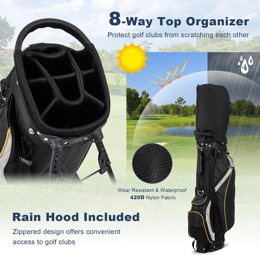 Goplus Golf Stand Bag, Golf Club Bag 8 Way Top Dividers