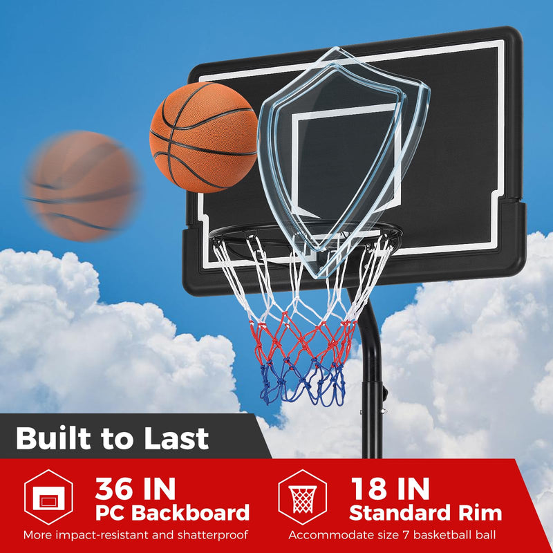 Load image into Gallery viewer, Goplus Portable Outdoor Basketball Hoop, 6.9-8.5 FT Adjustable Basketball Goal System w/Fillable Base
