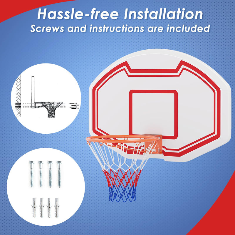 Load image into Gallery viewer, Goplus Large Wall Mounted Basketball Hoop, Indoor Outdoor Basketball Games w/ 36&quot; x 24&quot; Shatter-Proof Backboard
