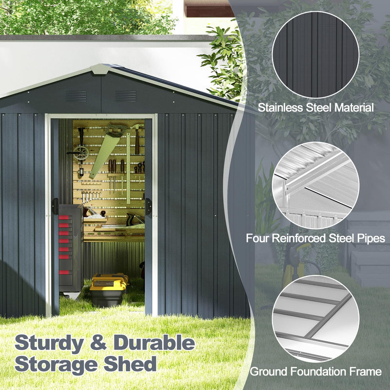 Load image into Gallery viewer, Goplus Outdoor Storage Shed with Floor
