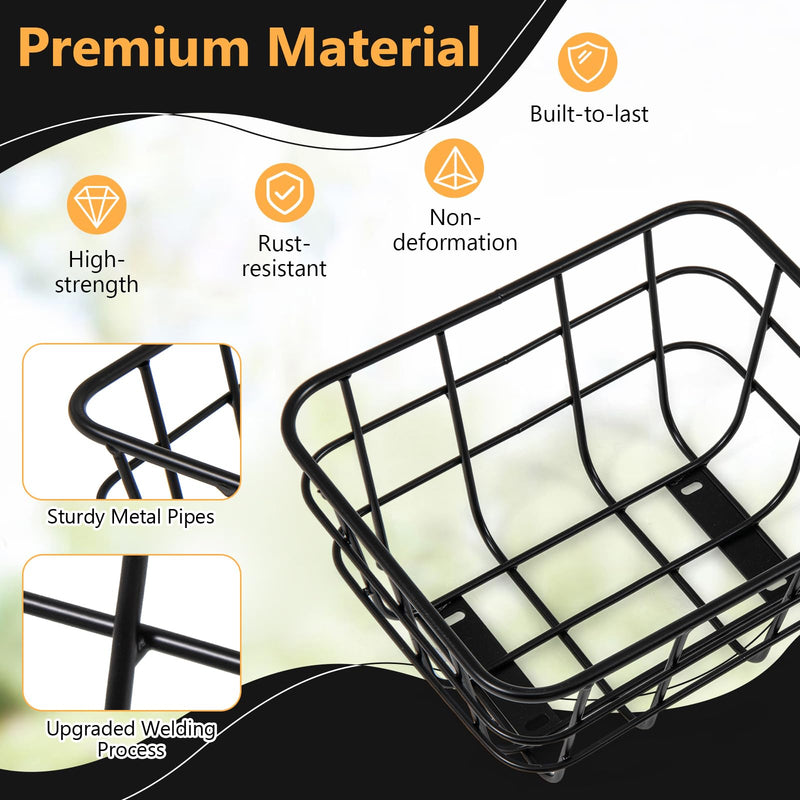 Load image into Gallery viewer, Goplus Ebike Basket Rear, Waterproof Metal Rear Bike Basket, Quick Assemble Bicycle Storage Basket
