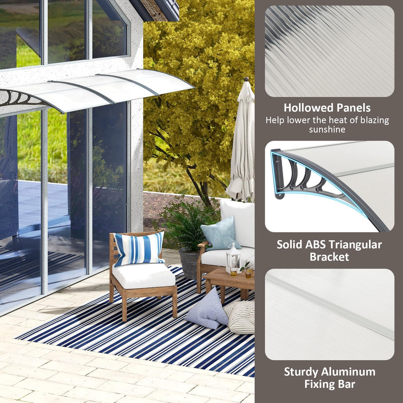 Load image into Gallery viewer, Goplus 48&quot; x 40&quot; Awnings for Doors, Window Awning with Rain Snow Sunlight UV Protection, UPF 50+, Hollow Sheet
