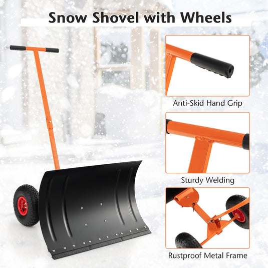 Goplus 29" Snow Shovel with Wheels