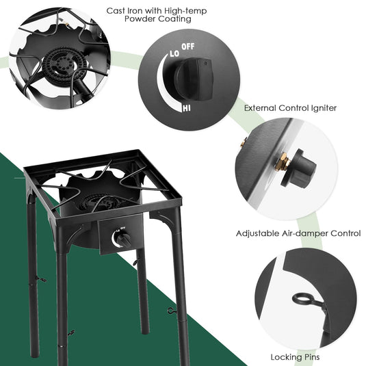 100000 BTU Camp Stove High Pressure Propane Gas Cooker - Goplus