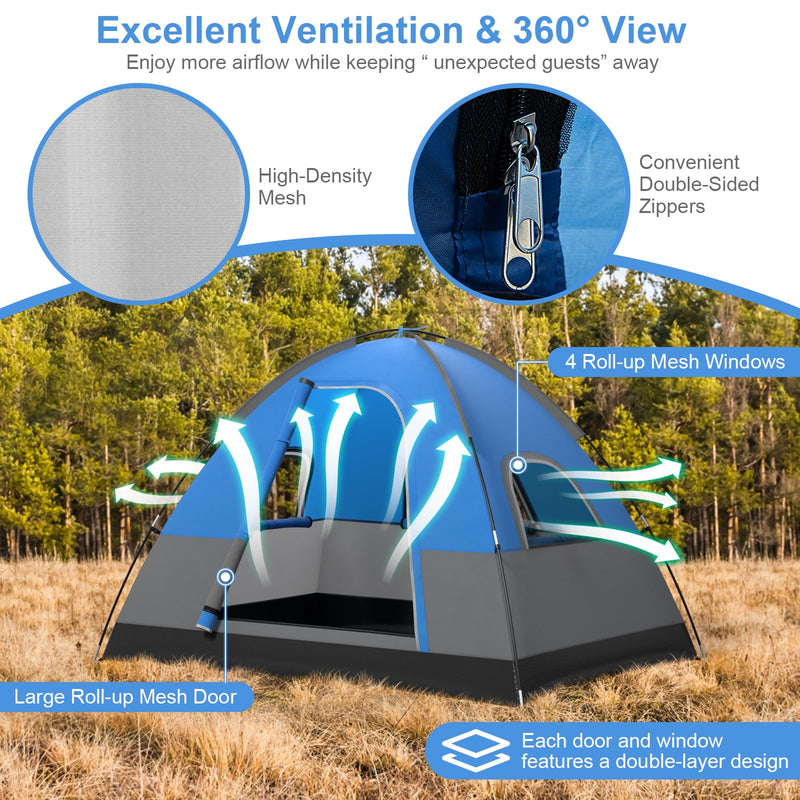 Load image into Gallery viewer, Goplus Camping Tent for 2-3 People, Waterproof &amp; Windproof Family Dome Tent w/Removable Rainfly
